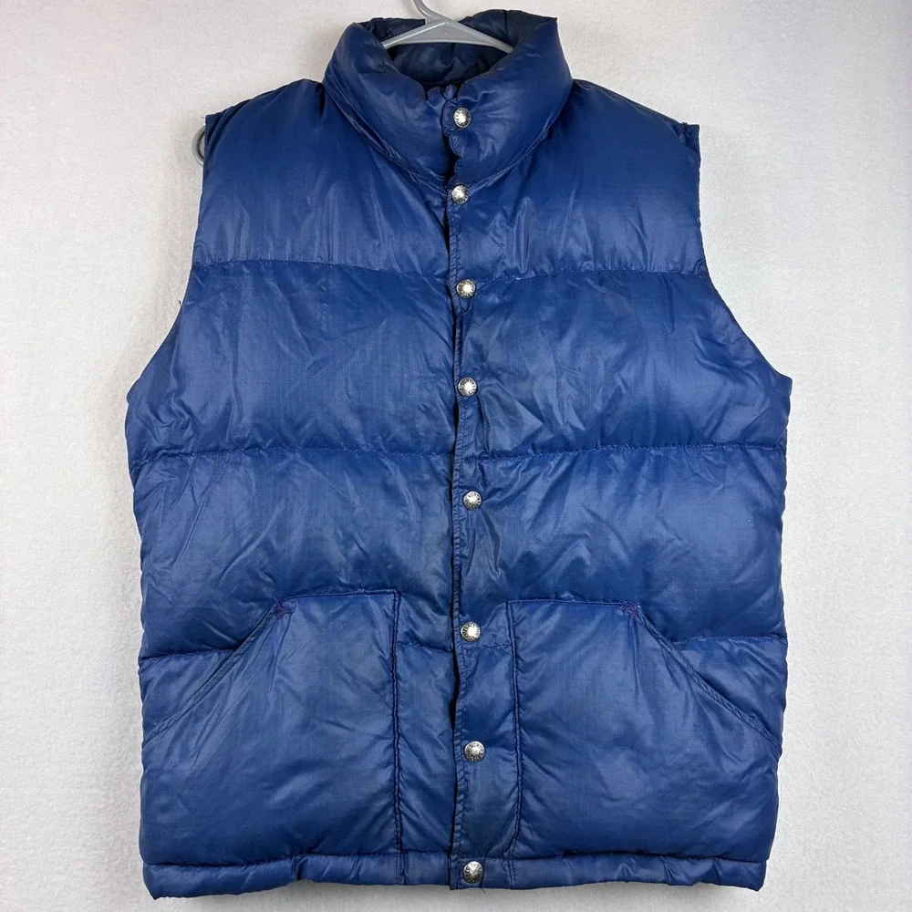 The North Face Puffer Vest S Blue Vintage Down Filled Gorpcore Retro USA Made